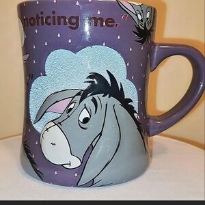Disney Parks Authentic Eeyore 3D Sculpted Mug "Noticing Me Quote" Retired EUC